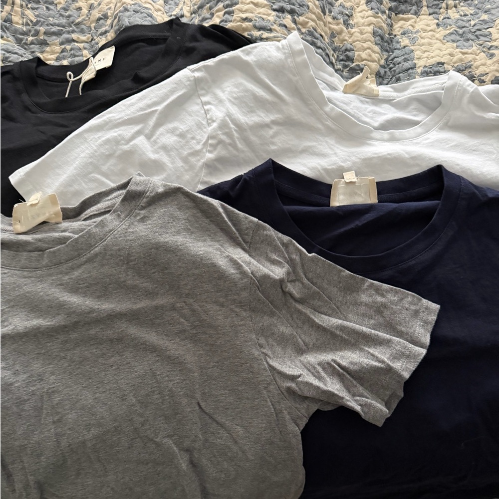 Sezane Women's Short Sleeve Tee Set - Black, White, Gray, Navy XL